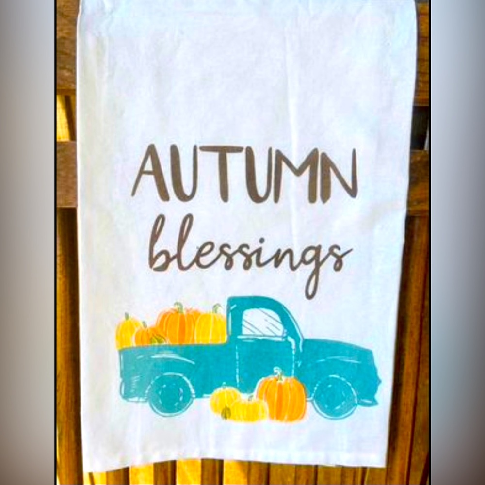 *Autumn Blessings Truck Dish Towel